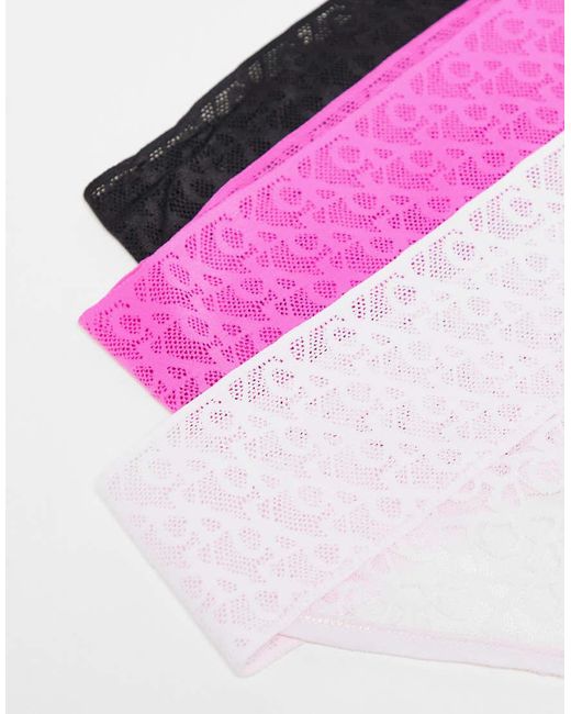 Calvin Klein Pink Icon Logo Lace 3 Pack Low Rise Bikini Briefs