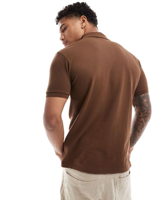 Polo Ralph Lauren Brown Icon Logo Slim Fit Pique Polo Shirt for men
