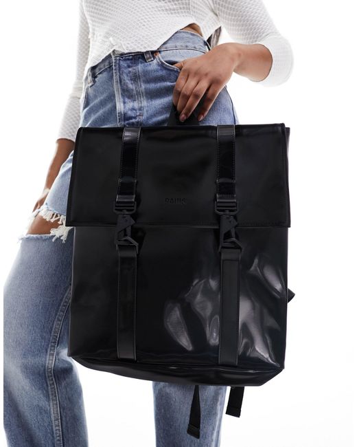 Exclusivité asos - - msn - petit sac à dos unisexe et imperméable - brillant Rains en coloris Black