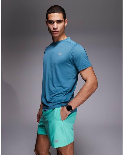 New Balance Blue Sport Essentials 5 Inch Shorts for men