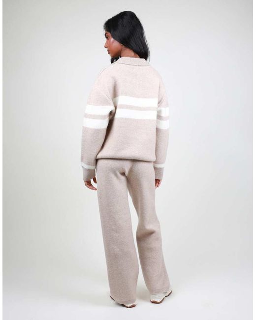 SIMMI White Soft Flared Knit Trouser
