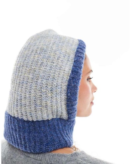 Glamorous Blue Knitted Hood