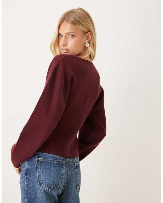 Gina Tricot Purple Sculpt Shaped Knitted Cardigan