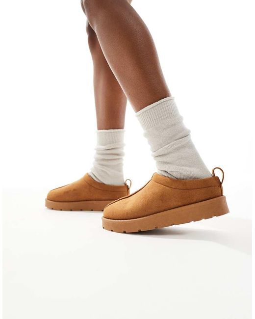 SEQWL Brown Suedette Mules