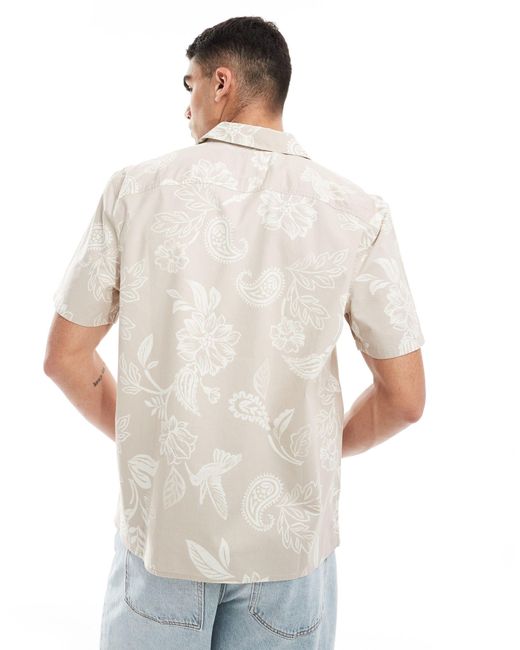 Hollister – kurzärmliges boxy fit popeline-hemd in White für Herren
