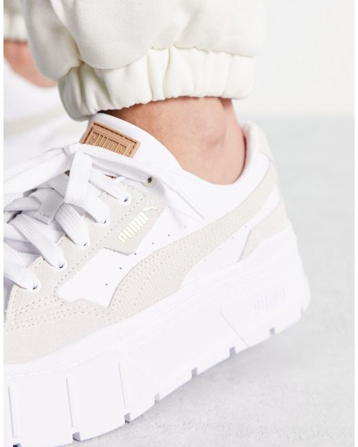 PUMA White Mayze Stack Cord Detail Trainers