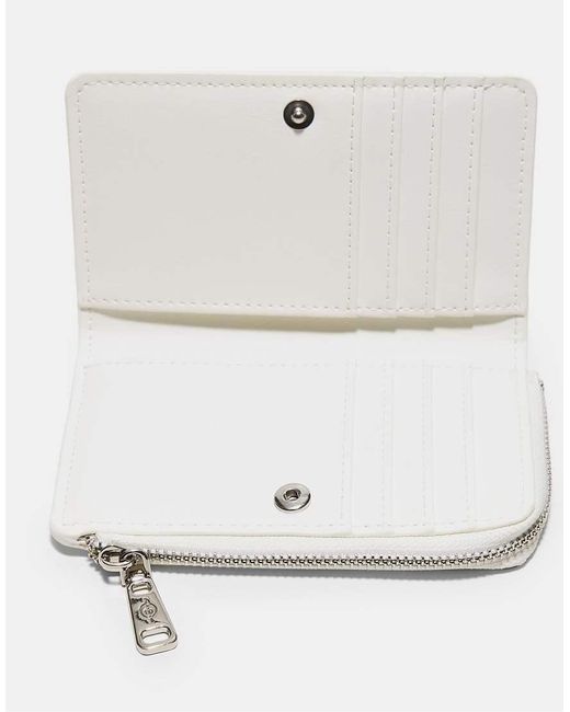 Stradivarius White Leather Effect Card Holder
