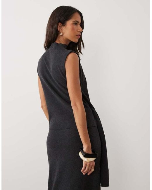 ASOS Black Wrap Front Tie Sleeveless Top Co-Ord