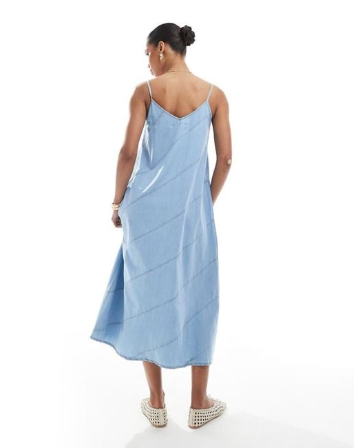 ONLY Blue Chambray Denim Midaxi Cami Dress