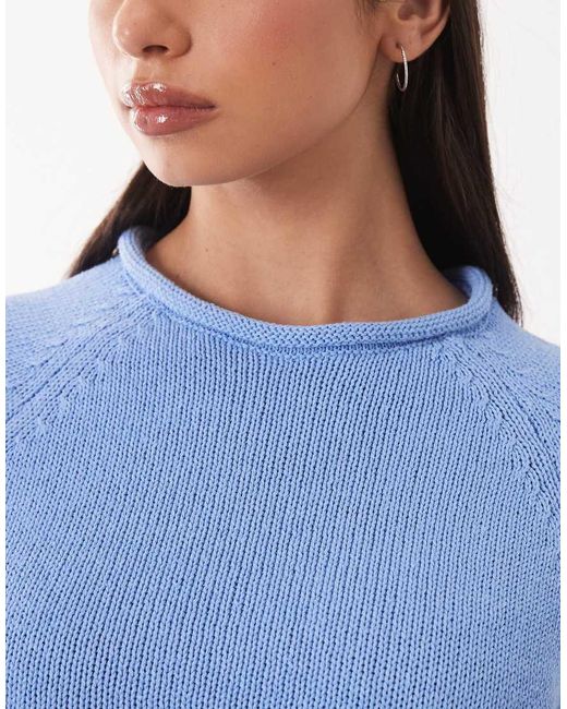 ASOS Blue Knit Boat Neck T-shirt