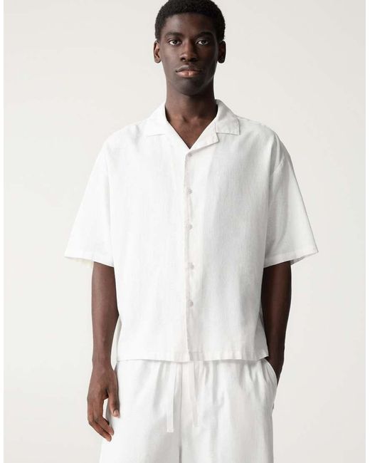 Camicia A Maniche Corte di Pull&Bear in White da Uomo