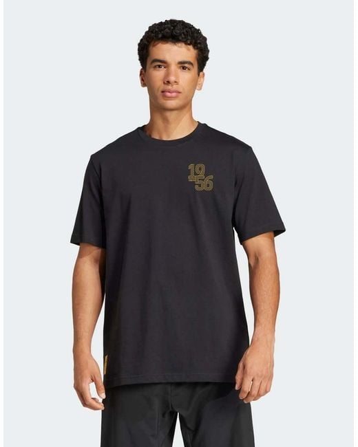 Adidas Originals Black Adidas Football Real Madrid Heavy Cotton Tee for men