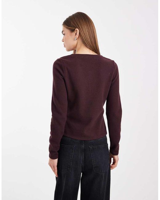 Threadbare Purple Knit Button Through Cardigan