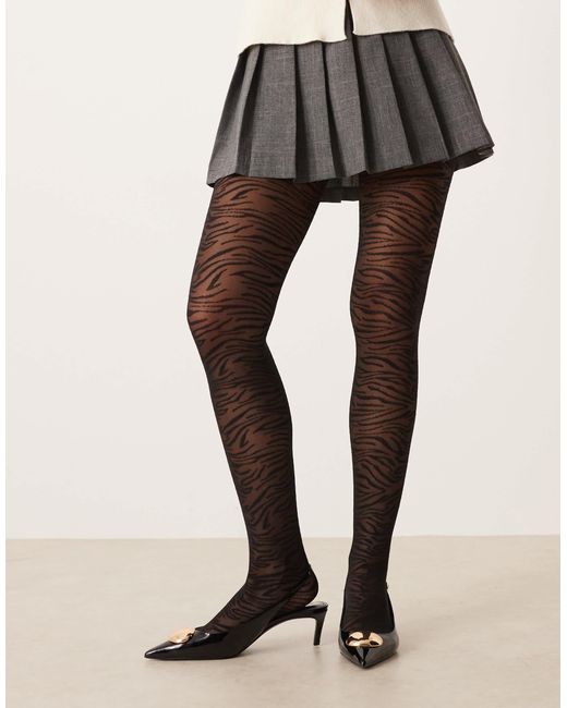 ASOS Black Zebra Patterned Tights