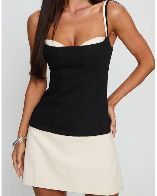 Princess Polly Black Mariselle Overlay Detail Peplum Mini Dress