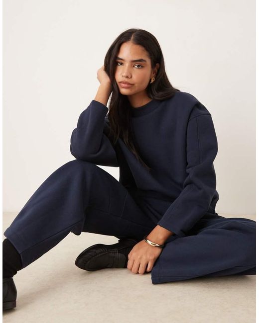 ASOS Blue Premium 500gsm Cocoon Sleeve Sweatshirt