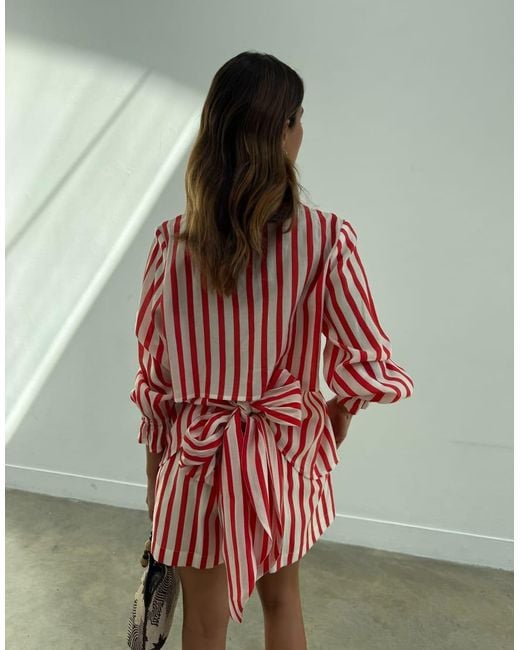Never Fully Dressed Red Tie Back Shirt Co-Ord