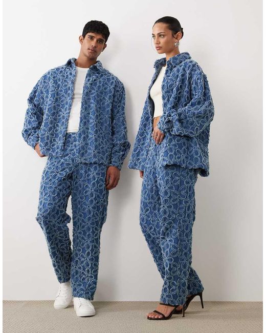 Sister Jane Blue Fleur Oversized Denim Shirt Co-Ord