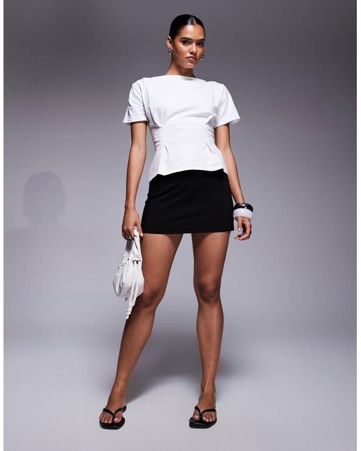 Fashionkilla White Exclusive Cotton Cinch Front T-shirt