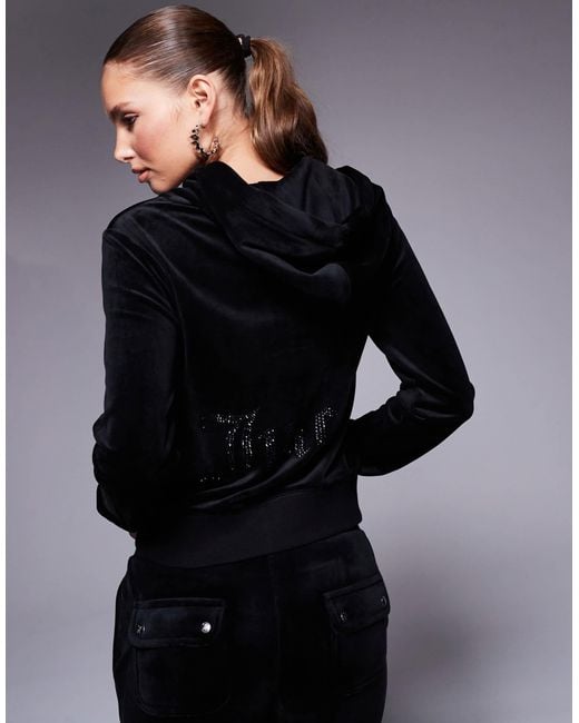 Juicy Couture Blue – velours-kapuzenjacke