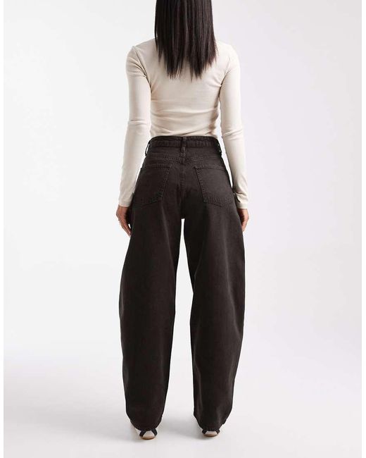 ASOS Black High Waist Barrel Jean