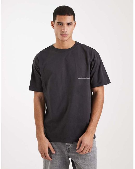 Cotton On Gray Box Fit T-shirt With Graphic for men