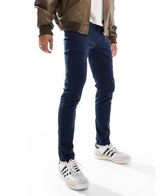 Pack De 2 Pantalones Chinos Azul Marino Y Color Piedra De Corte Pitillo De ASOS de hombre de color White
