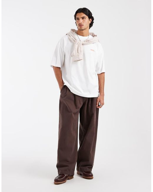 ASOS White Oversized T-shirt With Chest Graphic for men