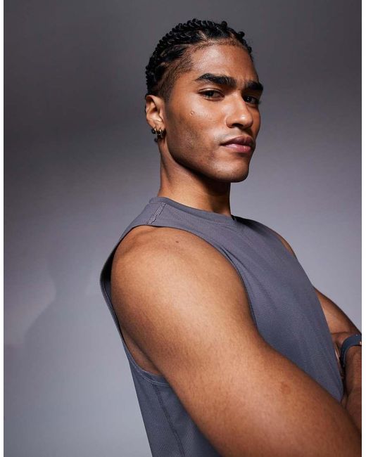 4505 Gray Icon Quick Dry Mesh Training Tank for men