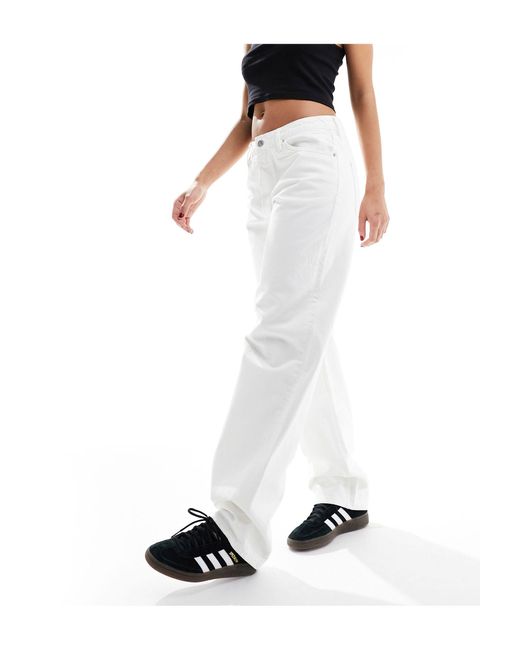 Jeans dritti stile anni '90 lavaggio chiaro di Calvin Klein in White