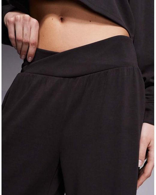 4505 Blue Modal Blend Ultra Soft Wide Leg Dance Pant With Wrap Waist