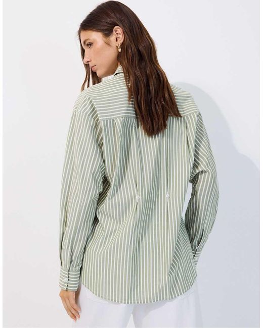 Stradivarius White Adjustable Regular Poplin Shirt