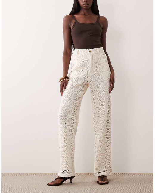 ASOS Natural Crochet Lace Trouser