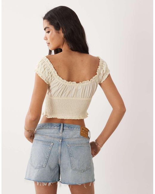 Cotton On White Greta Frill Blouse