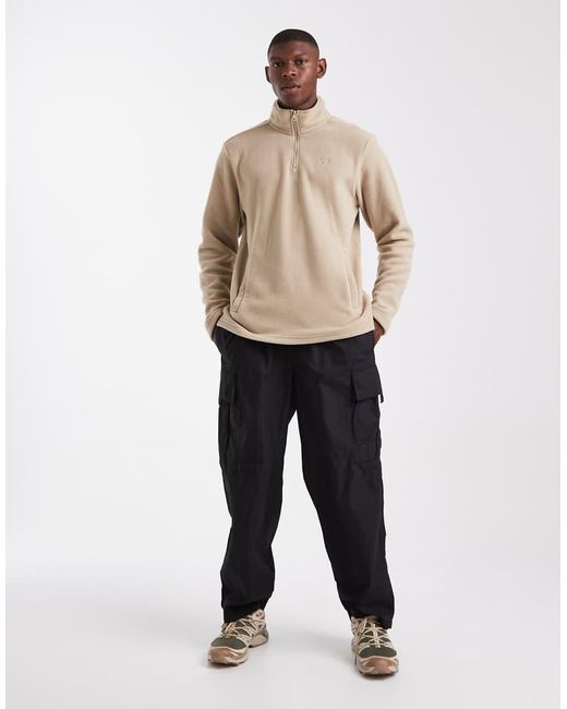 Threadbare Natural 1/4 Zip Fleece Jumper for men