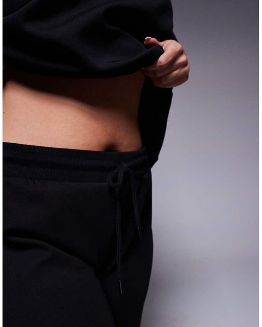ASOS Black Asos Design Curve Co-ord Interlock Flared jogger