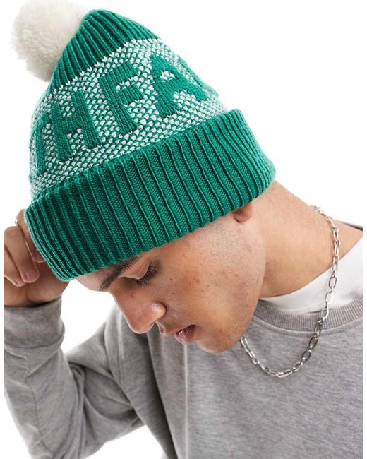 The North Face Beanie Met Retro Logo En Pompon in het Gray voor heren