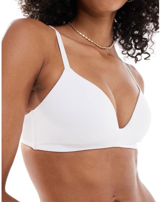 New Look White Moulded Triangle Bra