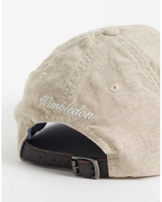 Polo Ralph Lauren Natural Wimbledon Capsule Embroidered Crest Logo Linen Cap for men