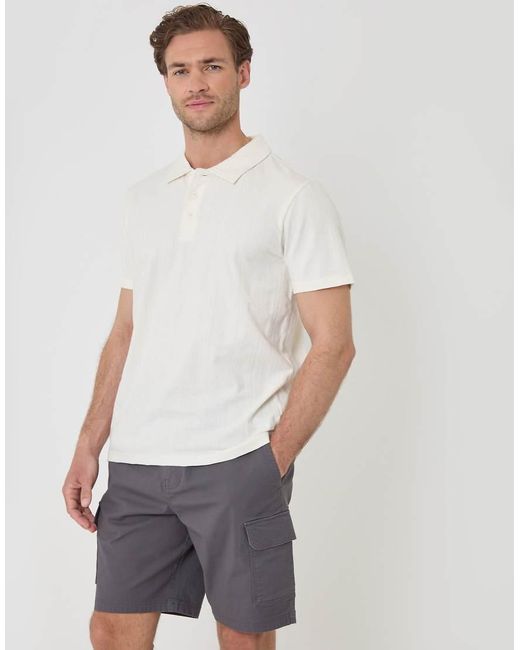 Threadbare Gray Regular Fit Textured Cargo Shorts for men
