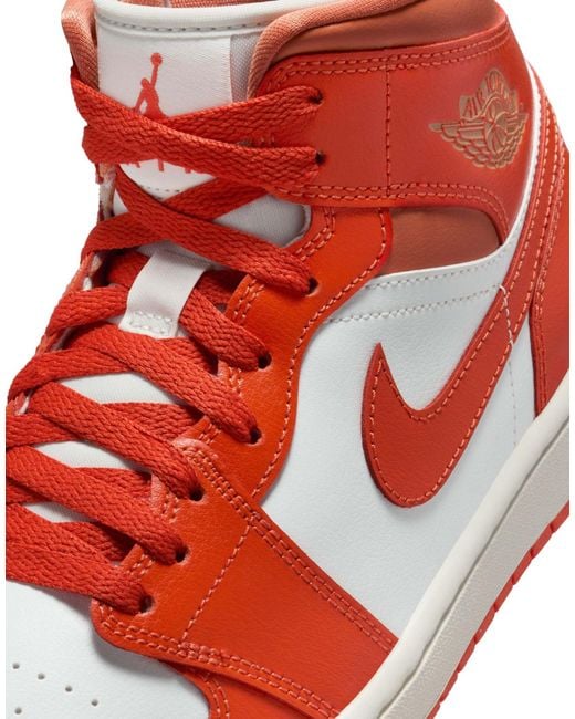 Nike Red Air Jordan 1 Mid Sneakers