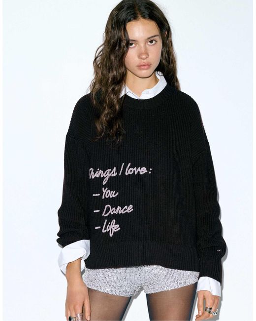 Pull&Bear Black – pullover