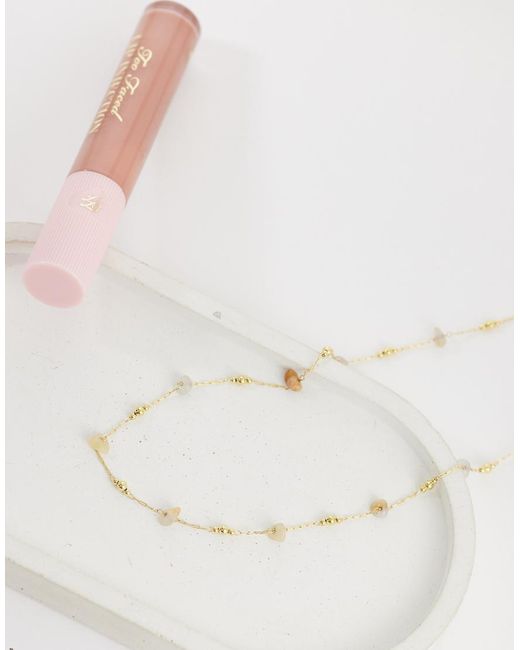 Orelia White Mixed Chip And Bead Necklace