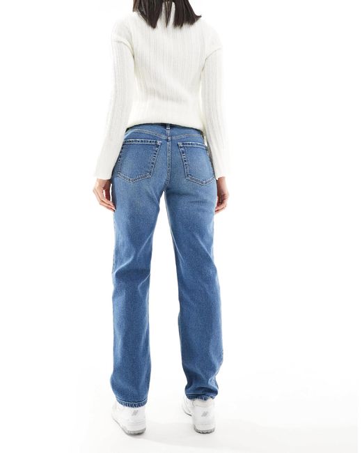 Hollister Blue – straight jeans mit hohem bund