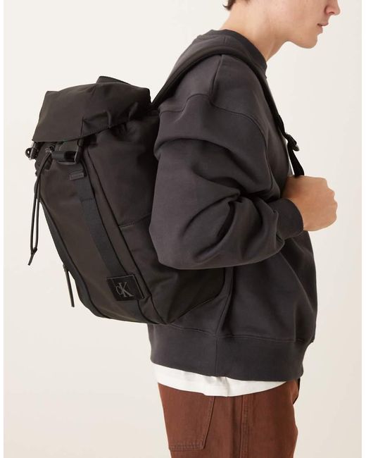 Calvin Klein Black Canvas Utility Backpack for men