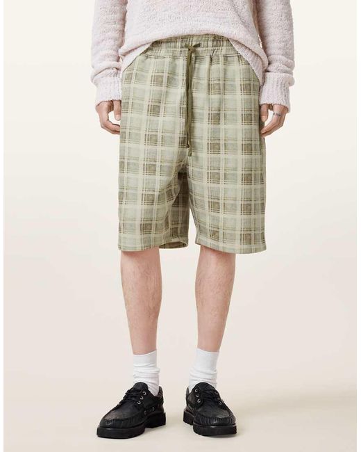 Pantalones Cortos Marrón Claro Empolvado De Tejido De Sudadera Benji De AllSaints de hombre de color Natural