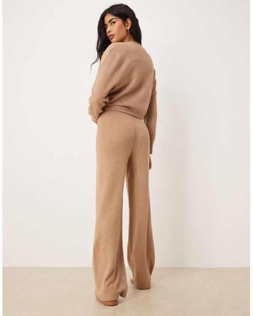 ASOS Natural Midweight Wide Leg Pants