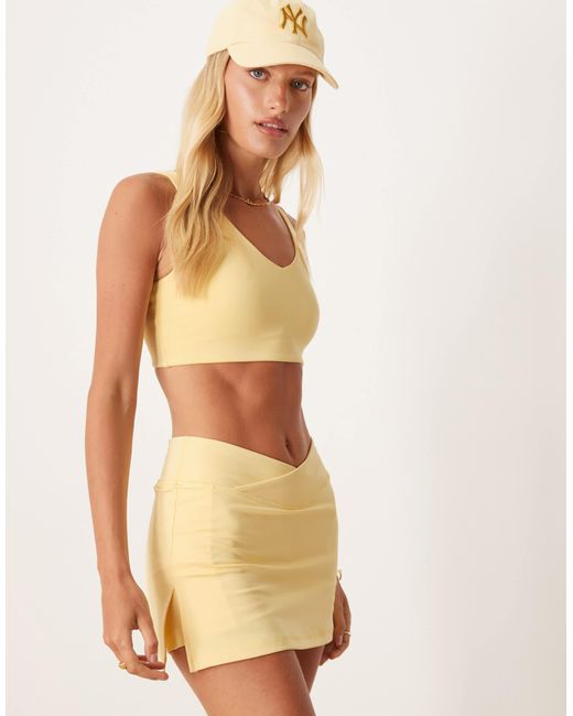 4505 Gray Wrap Waist Tennis Skirt With Under Short And Phone Pocket