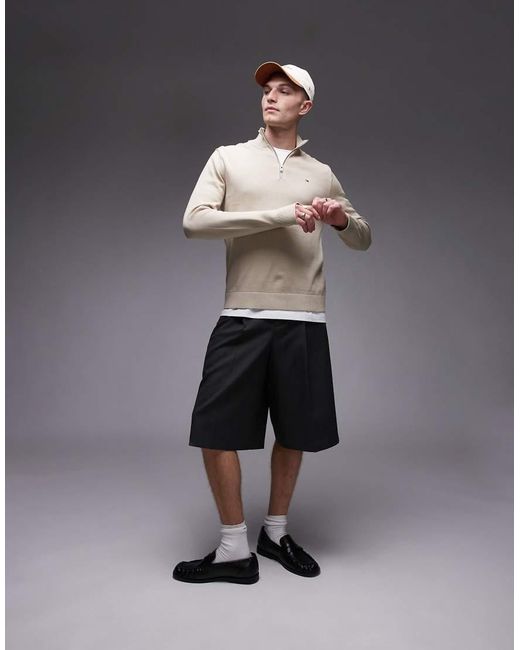 Tommy Hilfiger Brown Essential 1/4 Zip Sweater for men