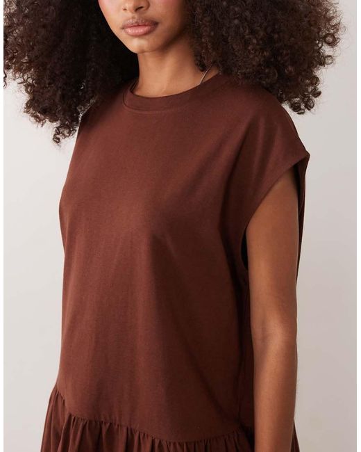 ASOS Brown Mini Smock Dress